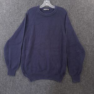 Vintage St Michael Sweater Men's Large Blue Cotton Crewneck Knit Raglan Pullover